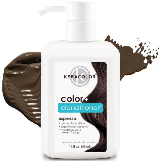 Keracolor Clenditioner ESPRESSO Hair Dye - Semi Permanent Hair Color Depositing Conditioner, Cruelty-free, 12 Fl Oz