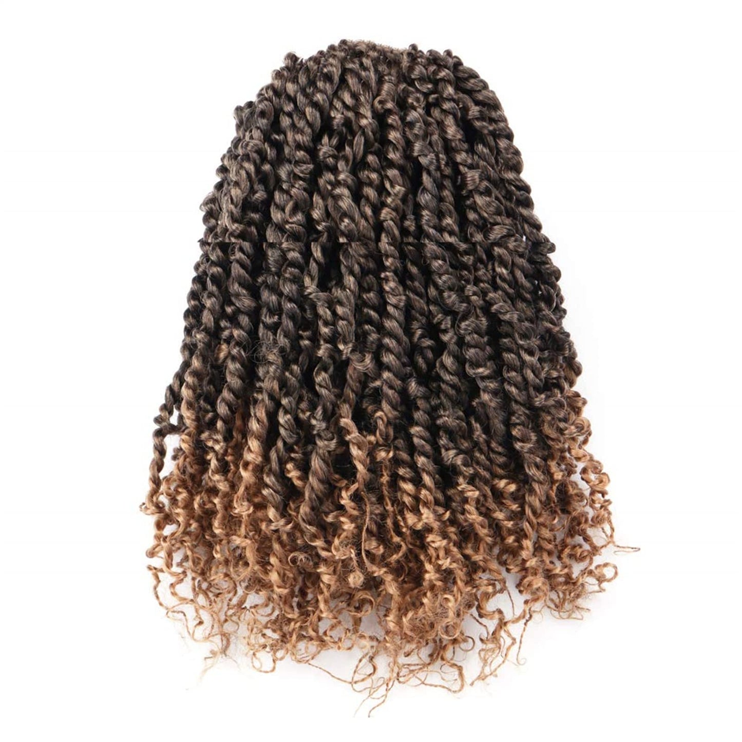 Passion Twist Crochet Hair 8 Packs 12 inch Pre-twisted Short Bohemian Braids Synthetic Pre Looped Passion Twist Hair Extensions (12" T27, 8P)