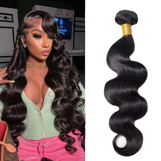 Body Wave Bundles Human Hair 26 Inch 10A Grade One Single Bundle Human Hair Body Wave for Black Women Unprocessed Brazilian Virgin Hair Extensions Human Hair Bundles Body Wave Natural Black