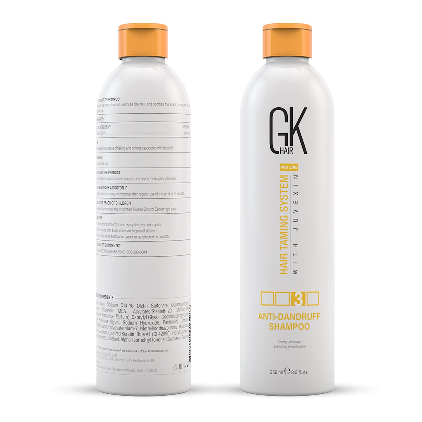 GK HAIR Anti Dandruff Shampoo 8.5 Fl Oz & Moisturizing Conditioner for Color Treated Dry Damage Curly Frizzy Thinning 10.1 Fl Oz