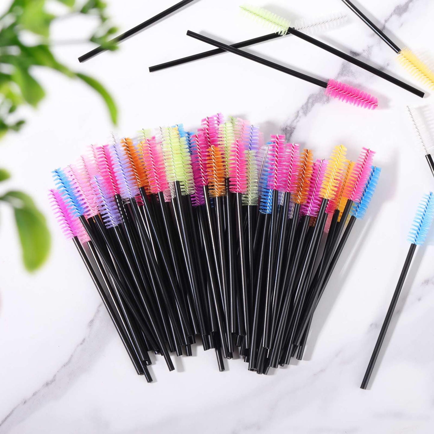 Mascara Wands 1000 Pcs Disposable Eyelash Brushes Spoolies for Eye Lashes Extension Eyebrow (10 Colors)