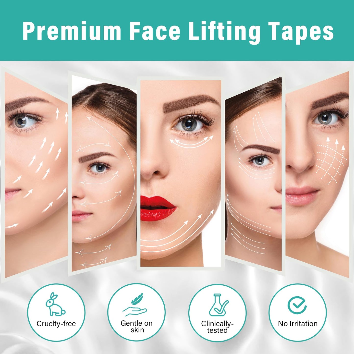 Face Lift Tape, 40Pcs Instant Face Lifting Stickers, Ultra-thin Invisible Waterproof & High Elasticity for Instant Face, Neck Lift