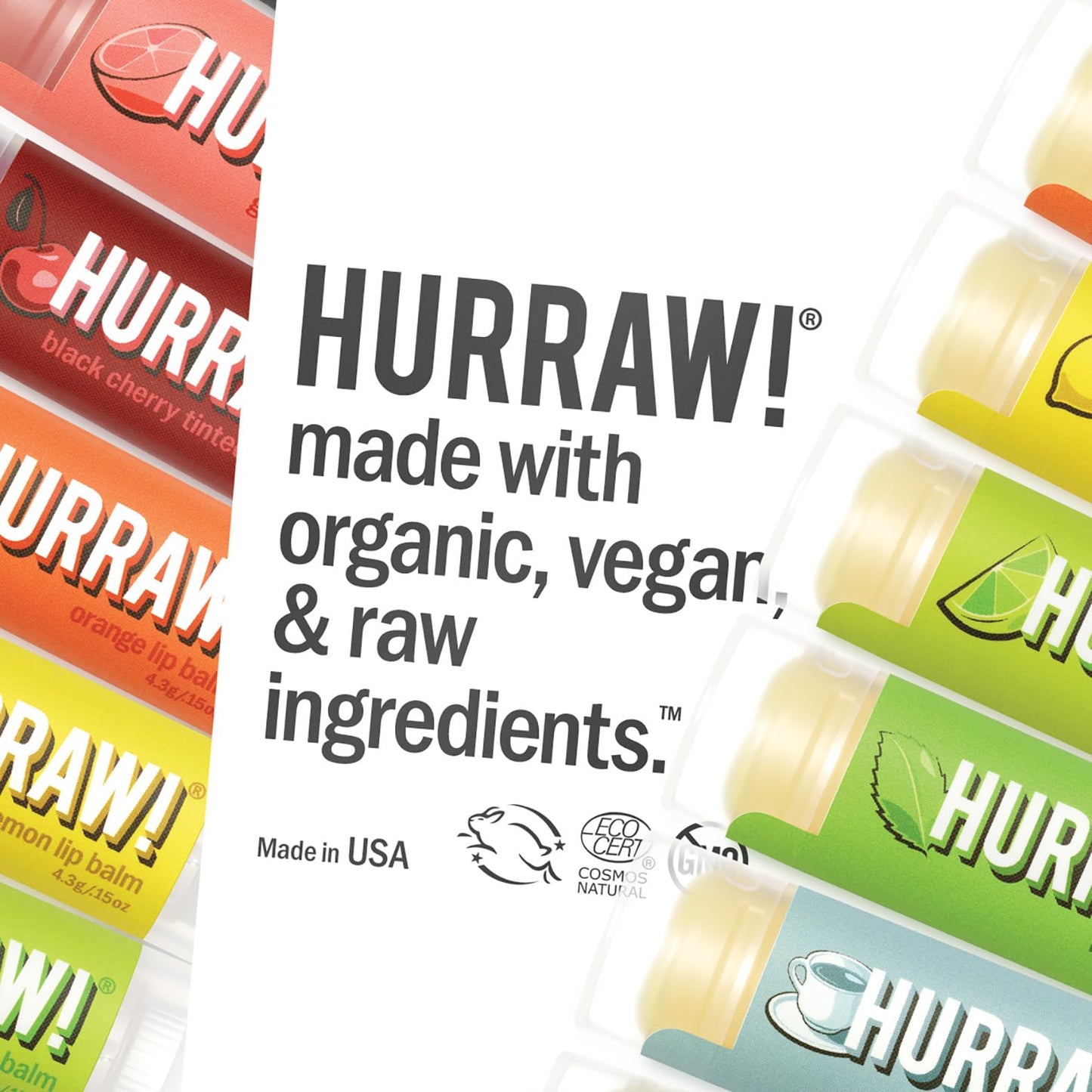 Hurraw! Almond, Coconut, Licorice Lip Balms, 3 Pack Bundle: Organic, Certified Vegan, Cruelty and Gluten Free. Non-GMO, 100% Natural. Bee, Shea, Soy & Palm Free. Made in USA