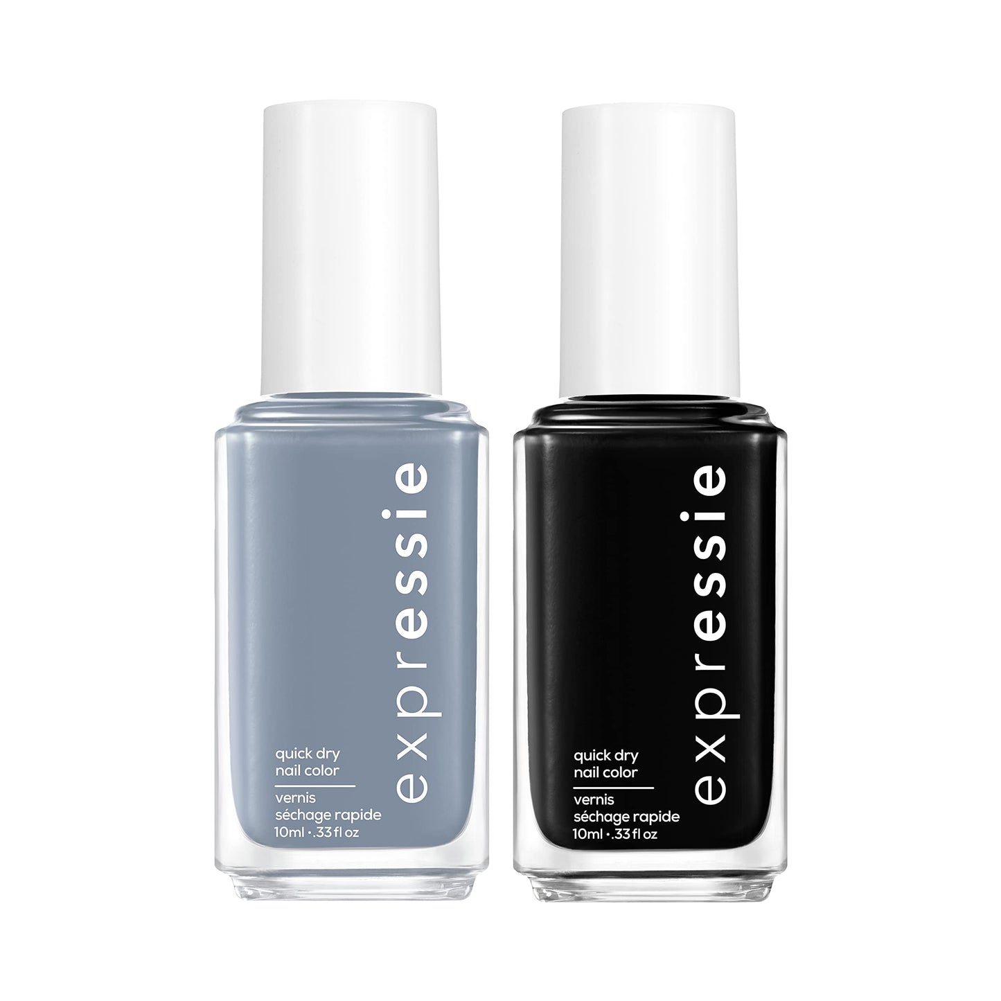 essie Expressie Quick Dry Nail Polish Best Sellers Set, Air Dry, Blue Nail Polish, Now Or Never, Black Nail Polish, Gifts For Women And Men, 0.33 Oz Each