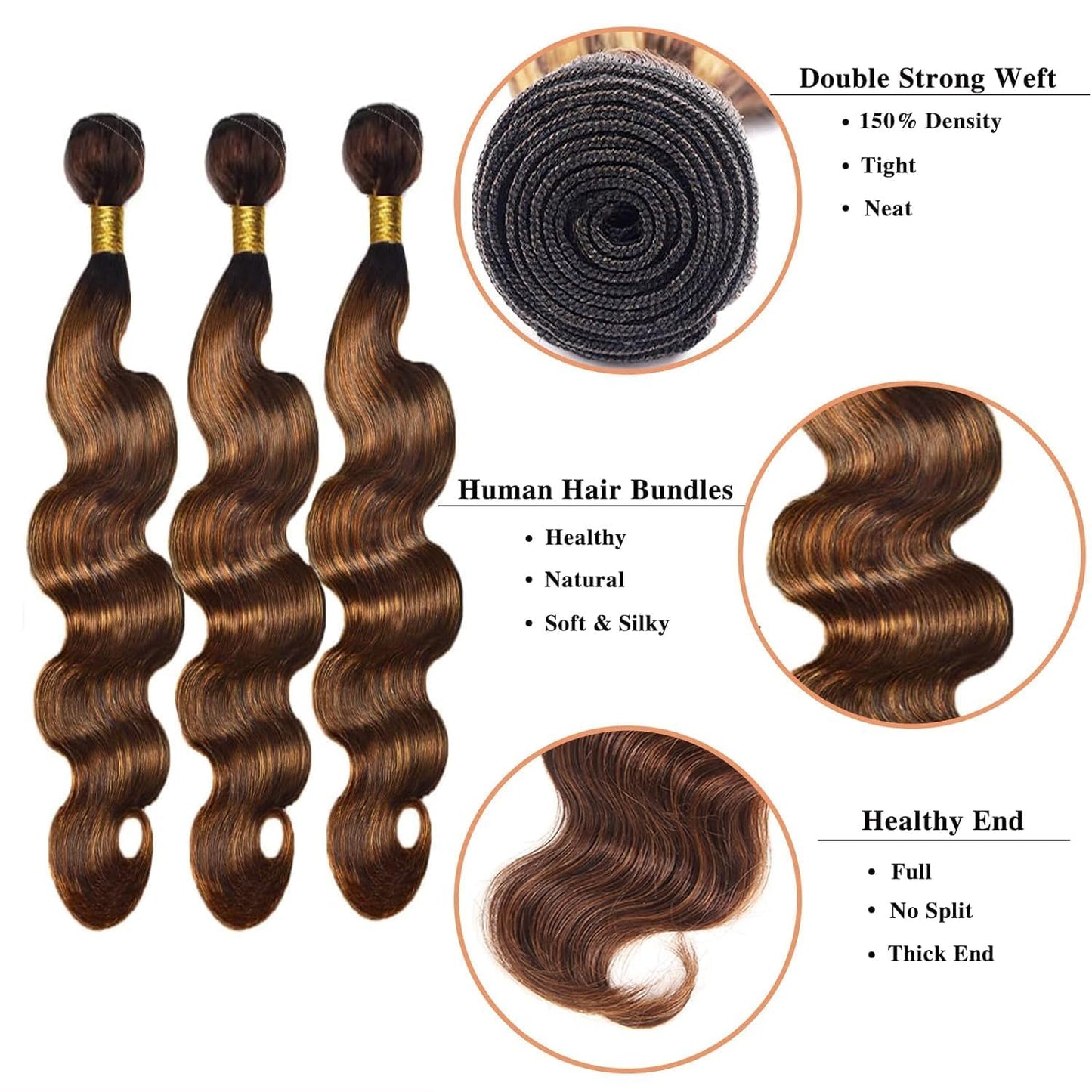 P4/30 Highlight Body Wave Human Hair Bundles Human Hair Body Wave Bundles Highlight Bundles Human Hair 18 20 22Inch Brazilian Virgin Hair Bundles (P4/27-BD-18 20 22)