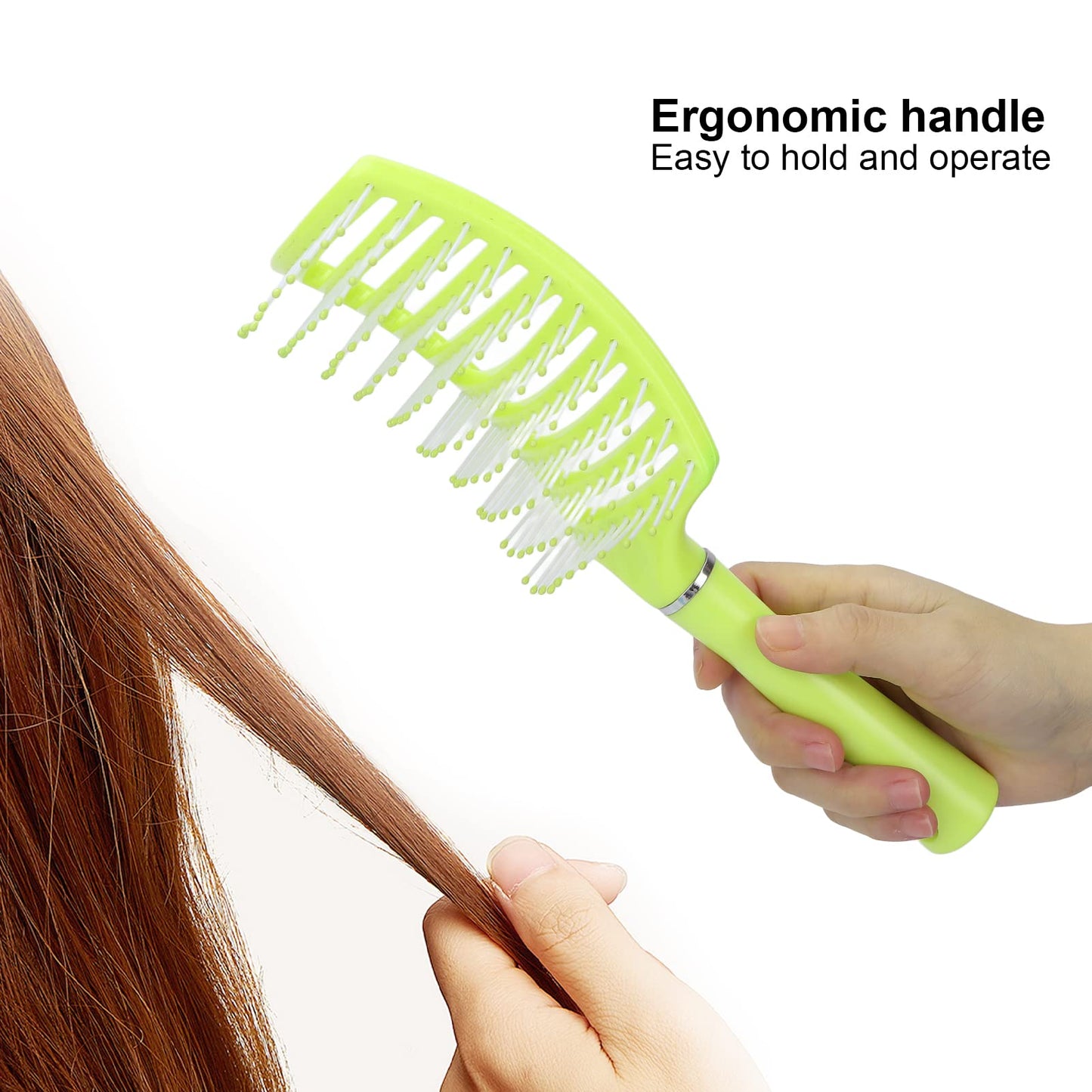 Vented Paddle Hair Brush, Styling Hair Brush, Detangling Hair Brush, Paddle Brush for Thick Straight Hair, Massage Hair Comb, Anti-static Hair Comb, Vented Hair Brush (green)