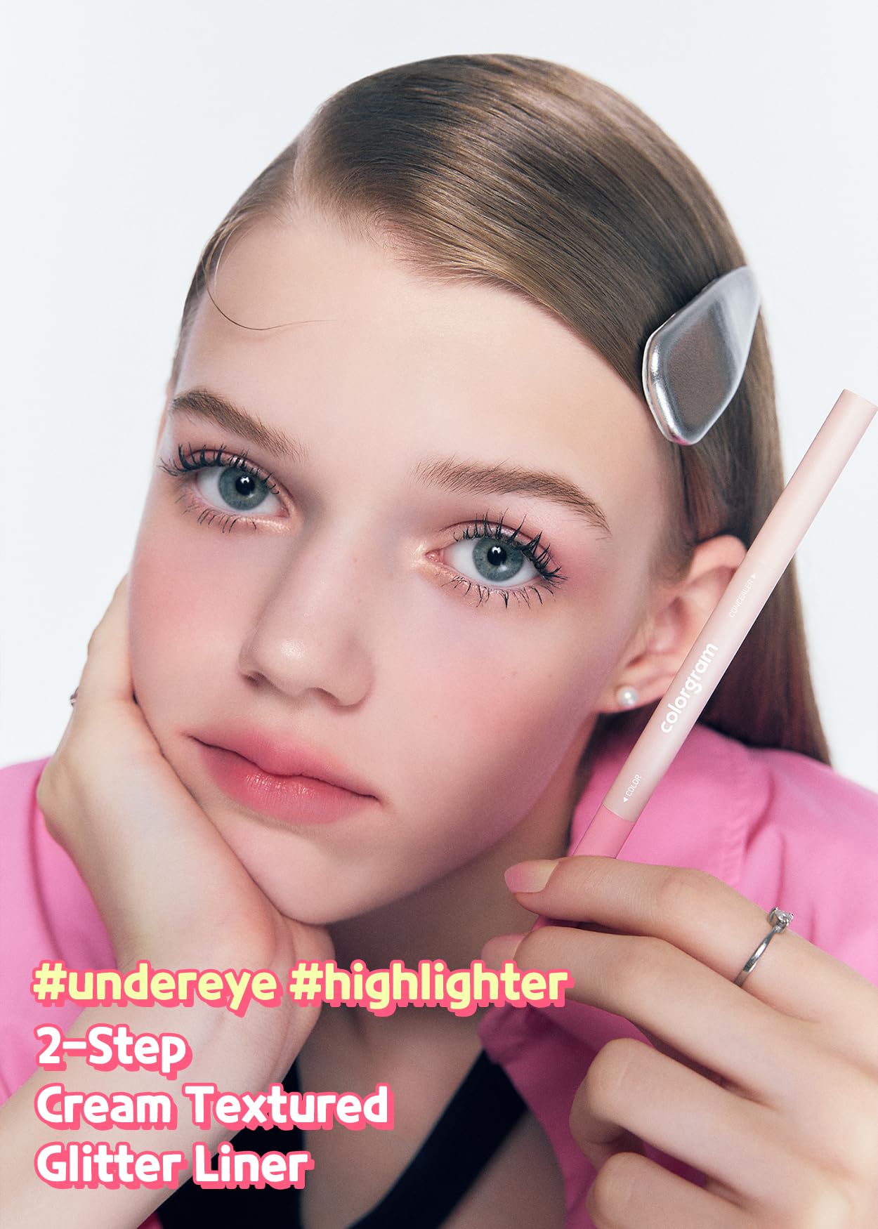 COLORGRAM Under Eye Highlighter Stick - 05 Berry | Silky-Smooth Long-Lasting Highlighter & Contouring Stick for Smudge-Proof, Shining Daily Makeup | K-Beauty Face Highlighters & Luminizers