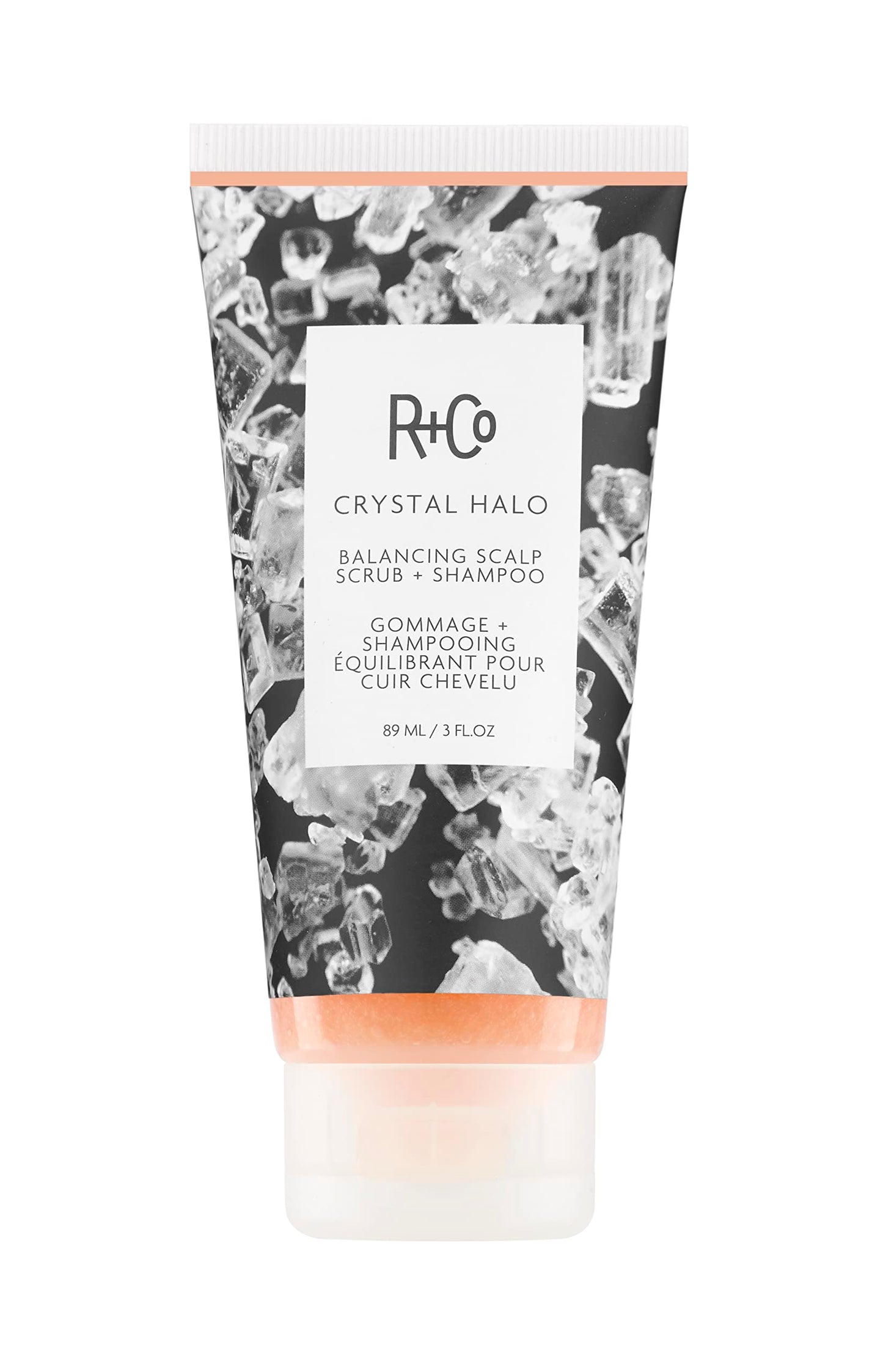 R+Co Crystal Halo Balancing Scalp Scrub + Shampoo | Purifies + Cleanses + Balances | Vegan + Cruelty-Free | 3 Oz