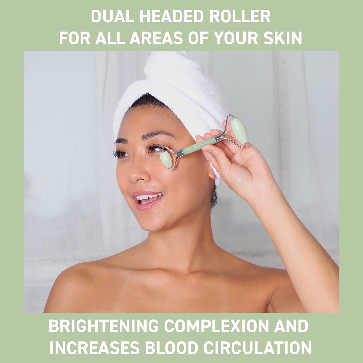 Princess Jade - Daily Jade Facial Roller + Gua Sha Jade Facial Tool