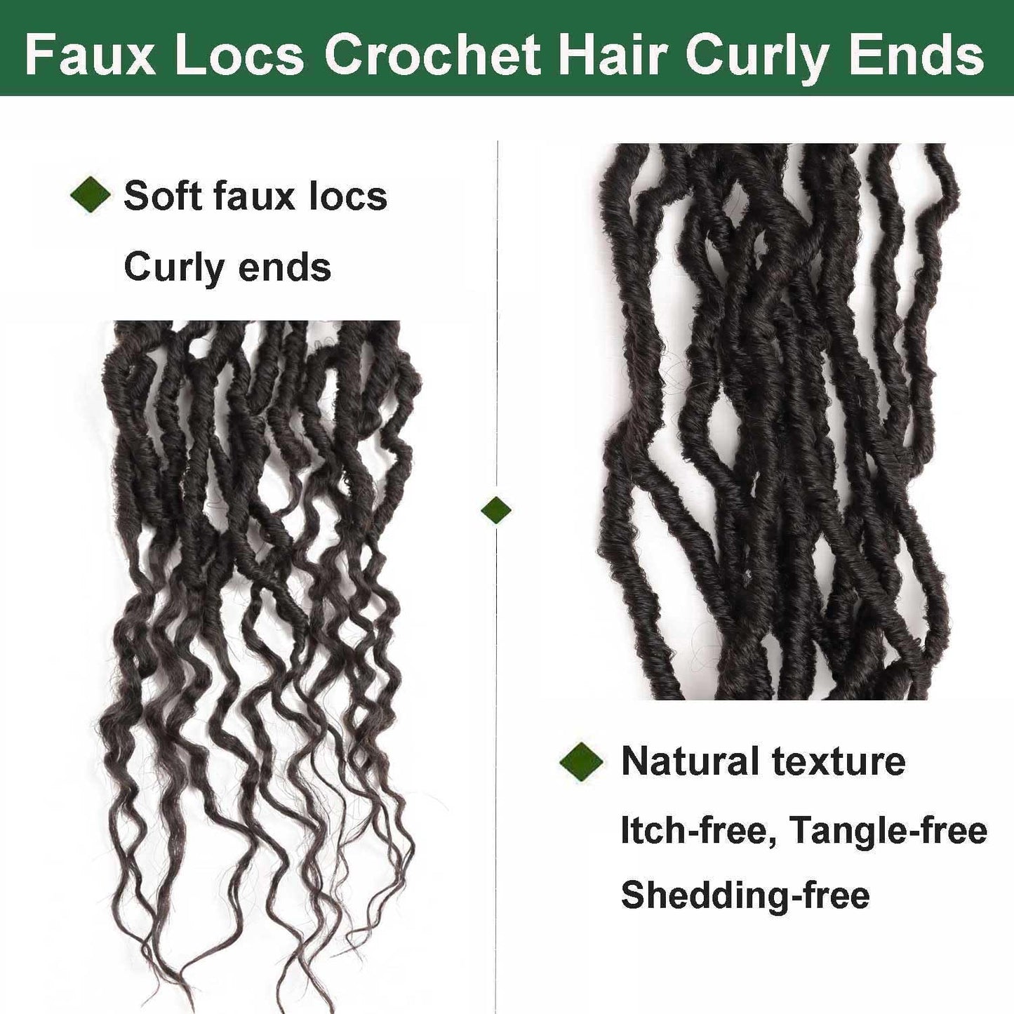 8 Packs Faux Locs Crochet Hair Curly Ends Soft Locs Crochet Braids 24 Inch Bohemian Locs Crochet Loc Hair for Women (24inch(pack of 8), 4#)