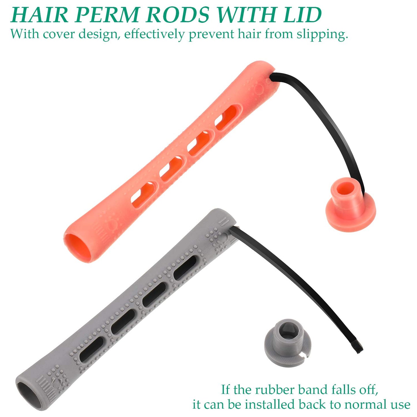 80 Pieces Hair Perm Rods Set 4 Sizes Plastic Hair Perm Rods Long Cold Wave Rods Hair Curler Hair Rollers Hairdressing Styling Tool, 4 Colors