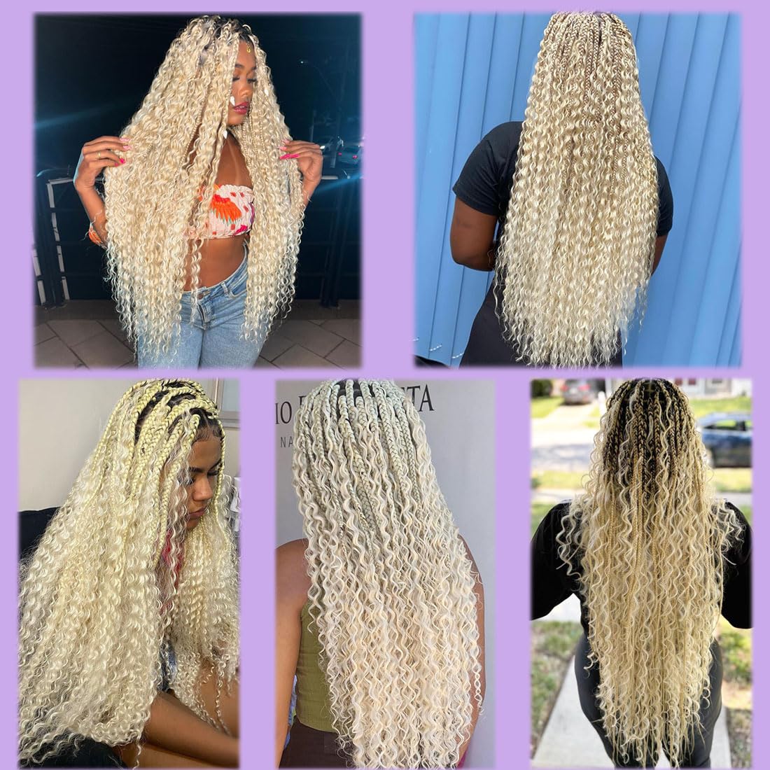 Eileen 16 Inch 50g 1 Bundles Deep Wave Bulk Human Hair for Braiding Curly Human Hair for Boho Braids Water Wet and Wavy Curls Micro Braiding Hair Extensions Brazilian Virgin 613 Blonde