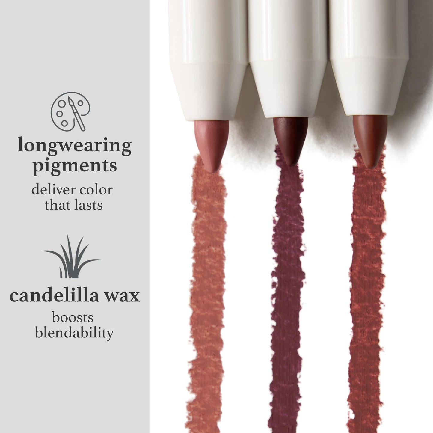 The Perfect Pair 2pc Set: Julep It's Balm Tinted Lip Balm Dusty Orchid Shimmer and With a Trace Retractable Creamy Long-Lasting Lip Liner, Antique Rose