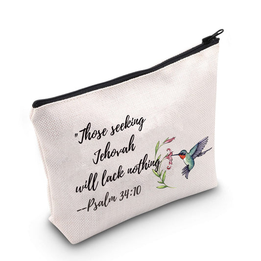 POFULL Pioneer School 2022 Gift JW Gifts Psalm 34:10 Gift Those seeking Jehovah will lack nothing good Cosmetic Bag (Those seeking Jehovah bag)