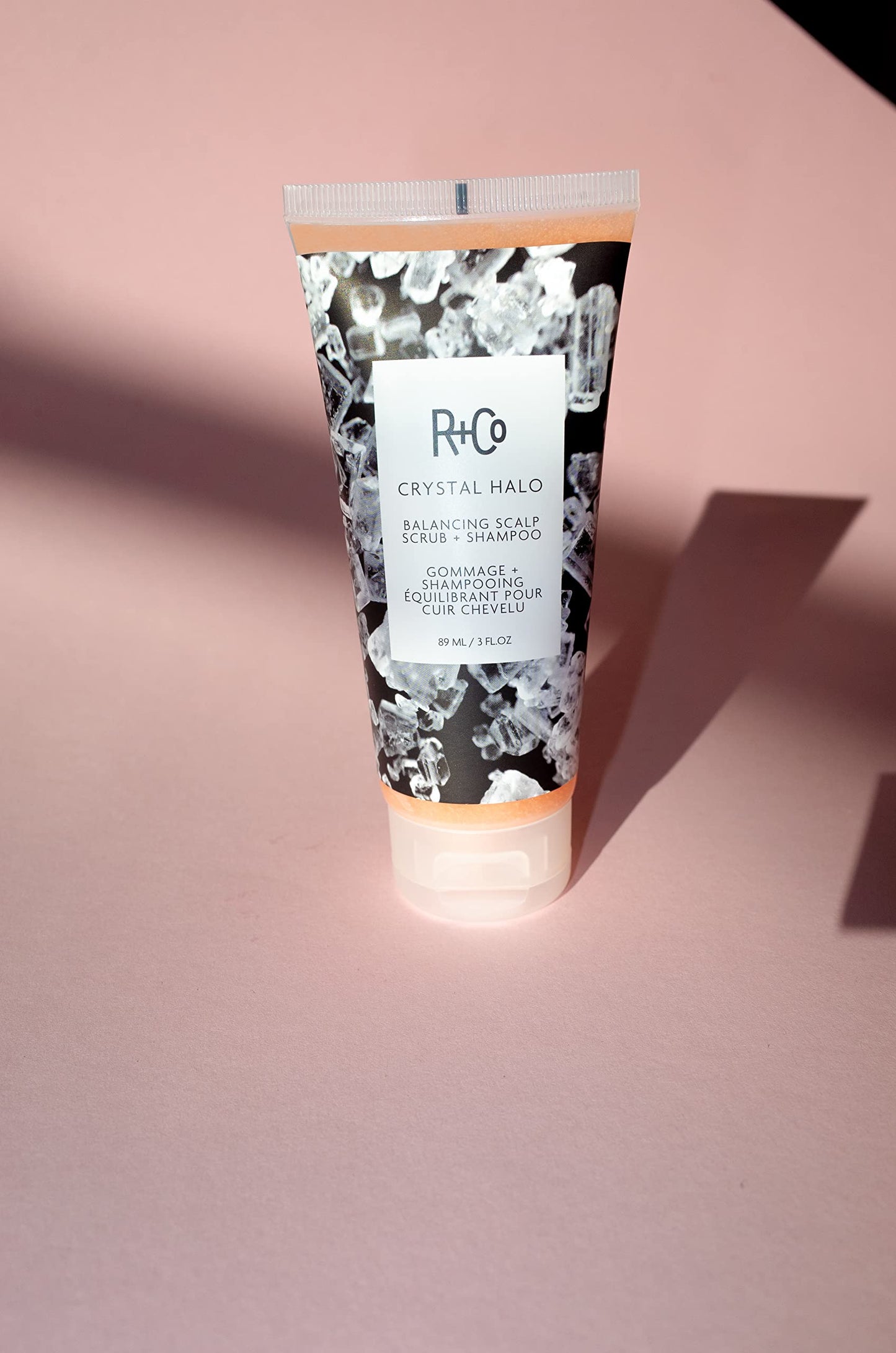 R+Co Crystal Halo Balancing Scalp Scrub + Shampoo | Purifies + Cleanses + Balances | Vegan + Cruelty-Free | 3 Oz