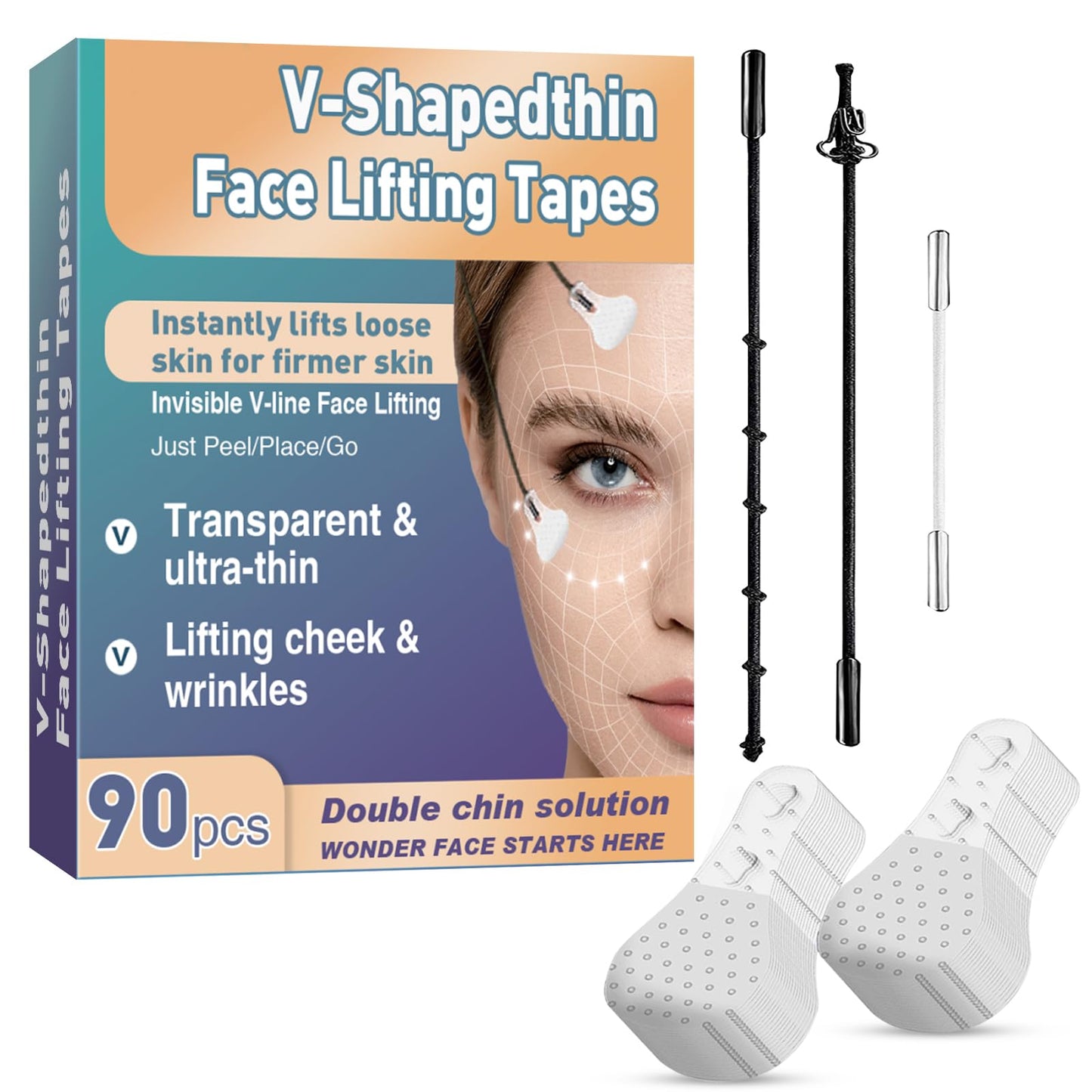 Face Lift Tape, 40Pcs Instant Face Lifting Stickers, Ultra-thin Invisible Waterproof & High Elasticity for Instant Face, Neck Lift