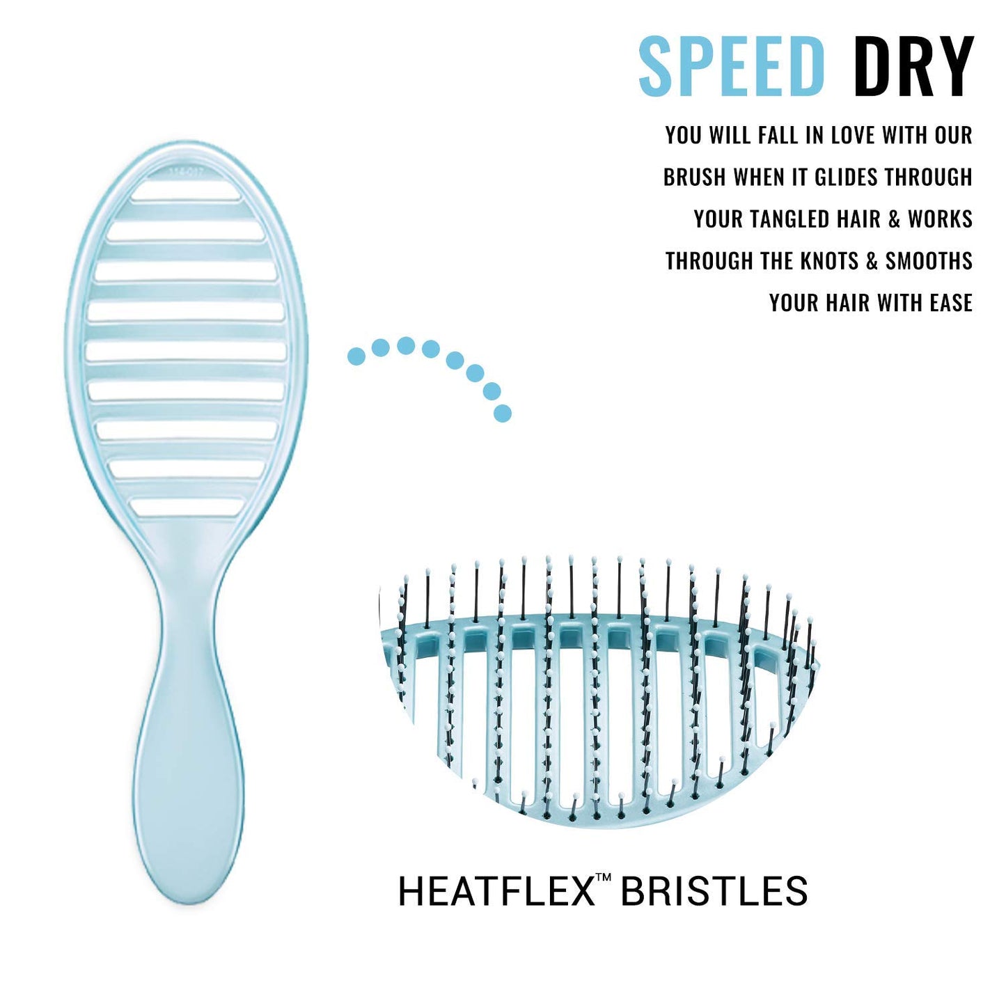 Wet Brush Osmosis Speed Dry Hair Brush - Blue - Vented Design and Ultra Soft HeatFlex Bristles Are Blow Dry Safe With Ergonomic Handle Manages Tangle and Uncontrollable Hair - Pain-Free (Pack of 2)