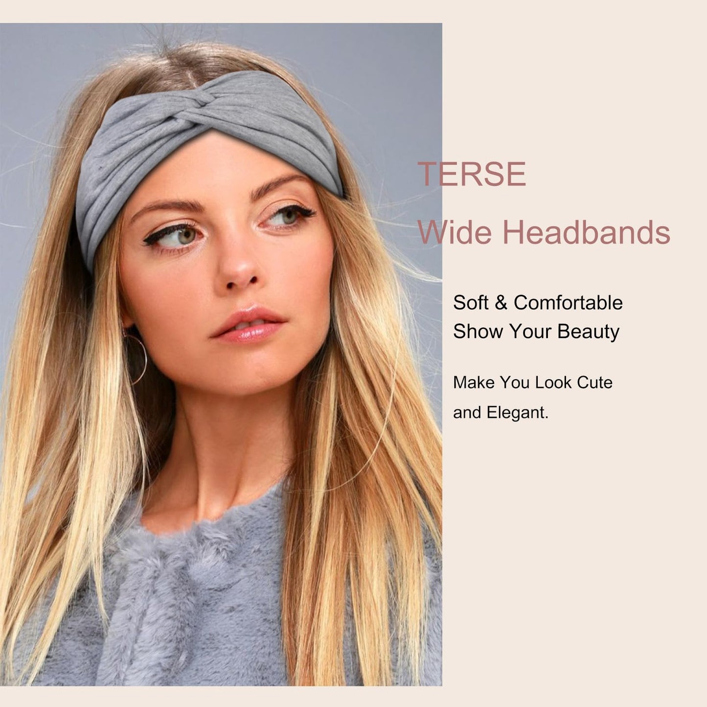 Boho Headbands for Women Wide Turban Headband Sports Yoga Running Hair Band Non Slip Elastic Sweat Head Bands 8 Pcs