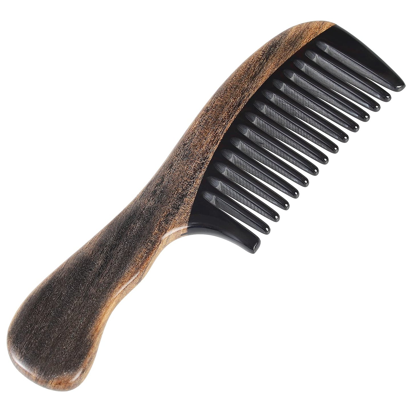 Onedor Handmade 100% Natural Chacate Preto Wood Hair Combs - Anti-Static Sandalwood Scent Natural Hair Detangler Wooden Comb (Wide Tooth)