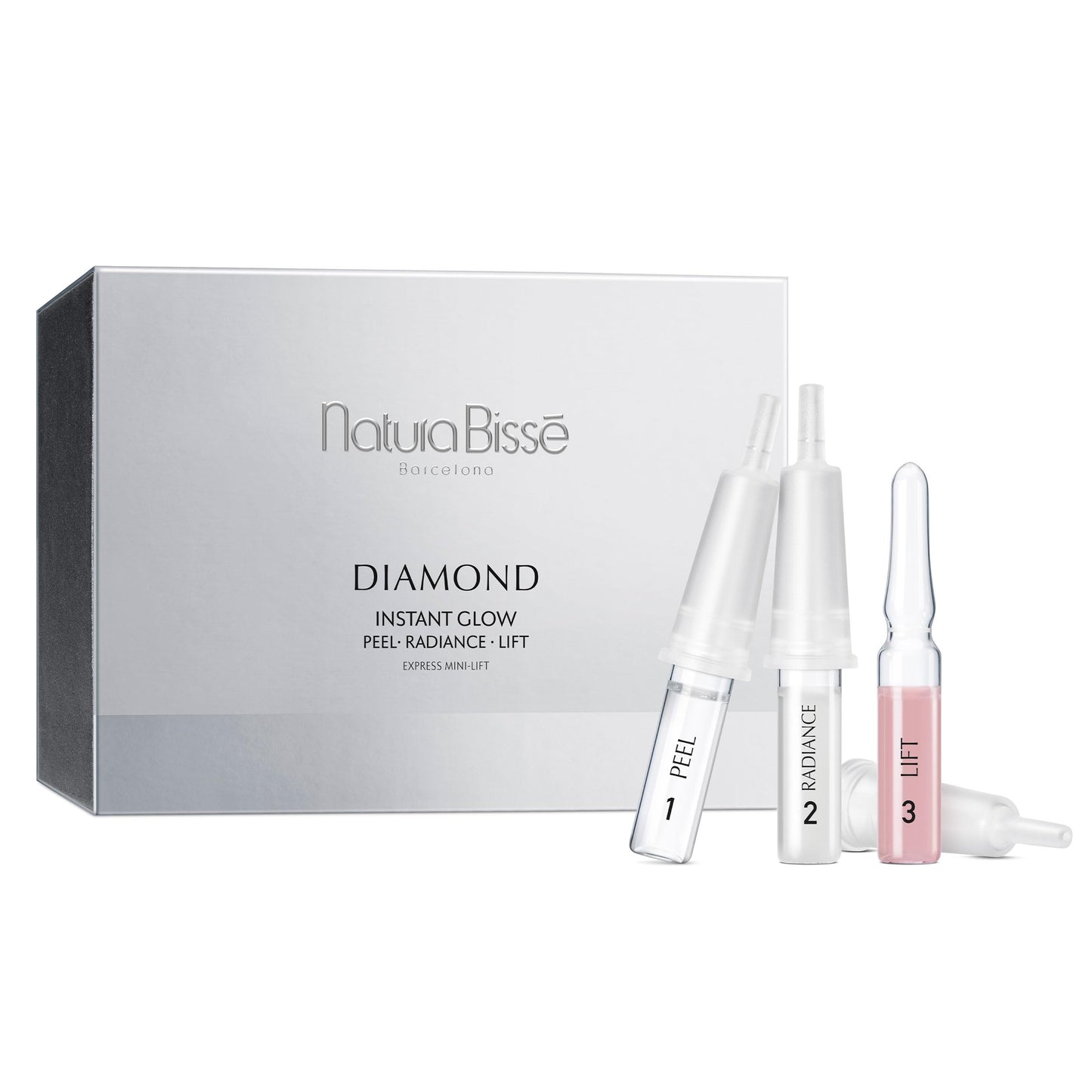 Natura Bissé Diamond Instant Glow | Ampoule Trio Express Mini-Lift | Lifts, Firms, Brightens & Illuminates, 3 ampoules x 4 treatments