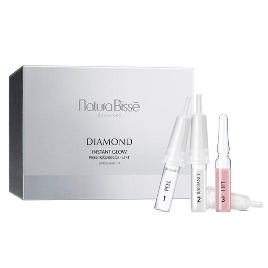 Natura Bissé Diamond Instant Glow | Ampoule Trio Express Mini-Lift | Lifts, Firms, Brightens & Illuminates, 3 ampoules x 4 treatments