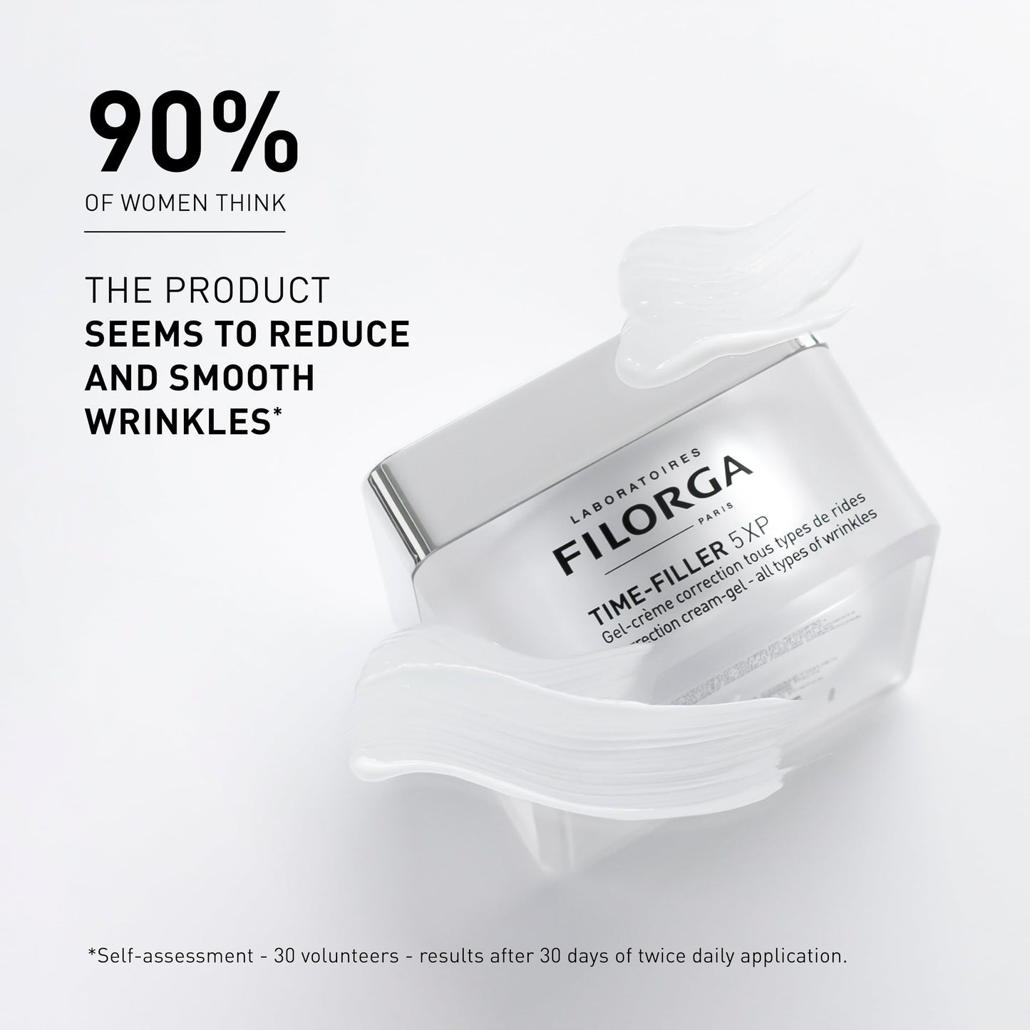 Filorga Time-Filler 5-XP Anti-Wrinkle Gel, Target 5 Types of Wrinkles with Tripeptides, Hyaluronic Acid, Samphire, NCEF & Restructuring Plant Extracts, 1.69 fl. Oz.