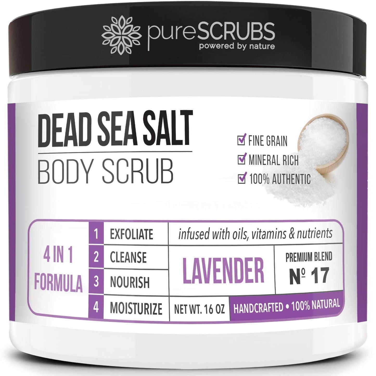 pureSCRUBS Coconut Dead Sea Salt Scrub + Lavender Body Scrub