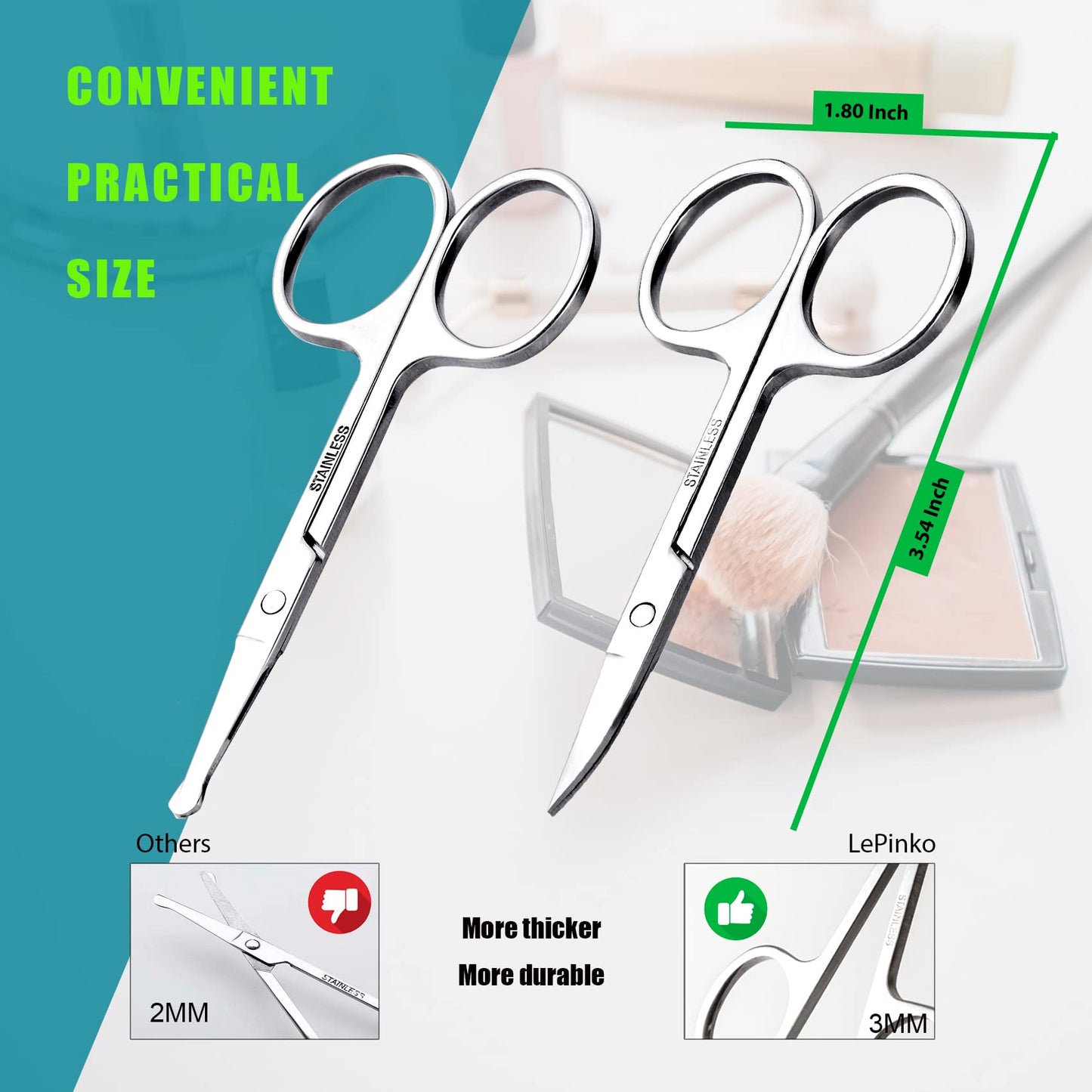 Eyebrow Trimming Scissors with Combs and Facial Hair Grooming Scissors Set