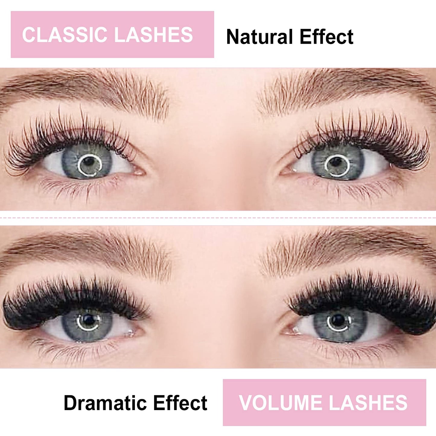 Classic Lash Extensions D-0.18-14 B&Qaugen Classic Eyelash Extensions .18 Eyelash Extensions D Curl Single Lash Extensions (D-0.18, 14 mm)