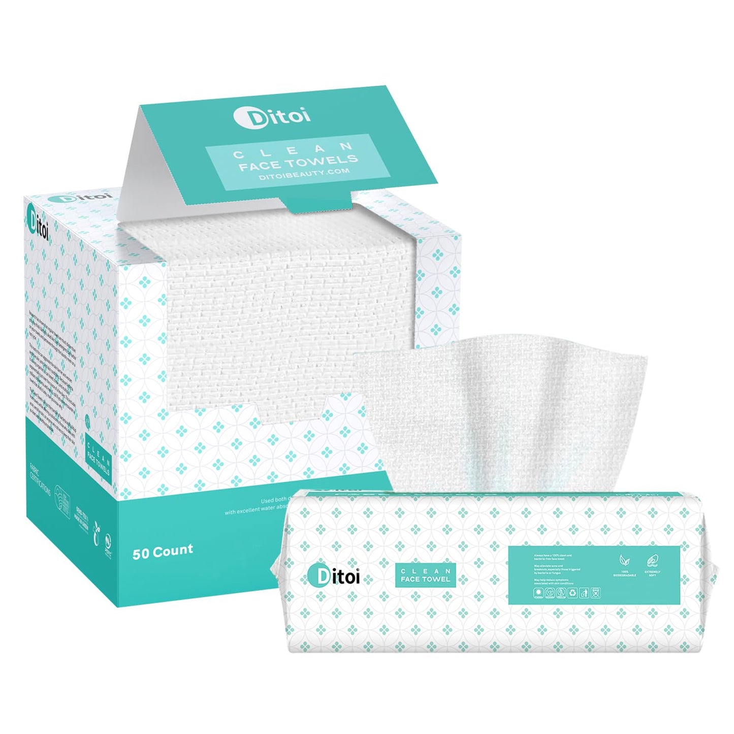 Ditoi Disposable Face Towel, 240 Count Soft Face Towels, Thicker Facial Tissue for Skin Care, Makeup Remover Dry Wipes, Face Towelettes for Cleansing, 7.8"×8.7"