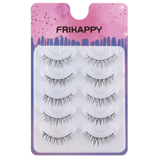 Short Lashes light wispy lashes Lashes Eyelashes Lashes Wispy False Eyelashes Natural Eyelashes Mink Lashes, Frihappy Lashes 5 Pairs Frihappy#8