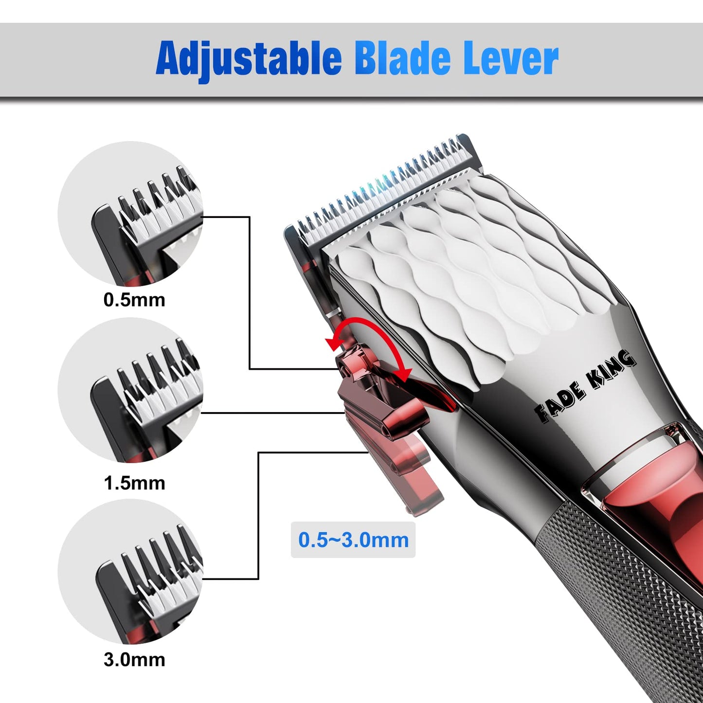 FADEKING® Professional Hair Clippers for Men + All in One Beard Trimmer for Men IPX7 Waterproof, Cordless Clippers and Trimmers Set