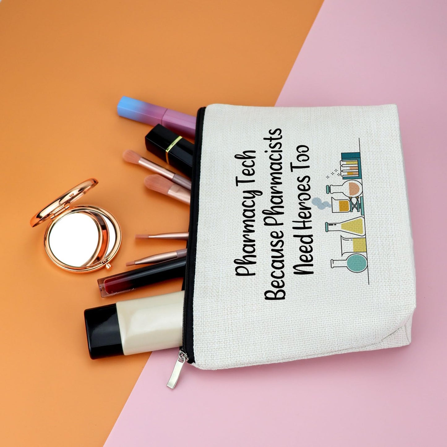 Pharmacy Technician Gifts Pharmacist Gifts for Women Makeup Bag Medical School Graduation Birthday Gift for Nurse Pharmacy Student Rx Cosmetic Bags Thank You Christmas Gift for Pharmacist Travel Pouch