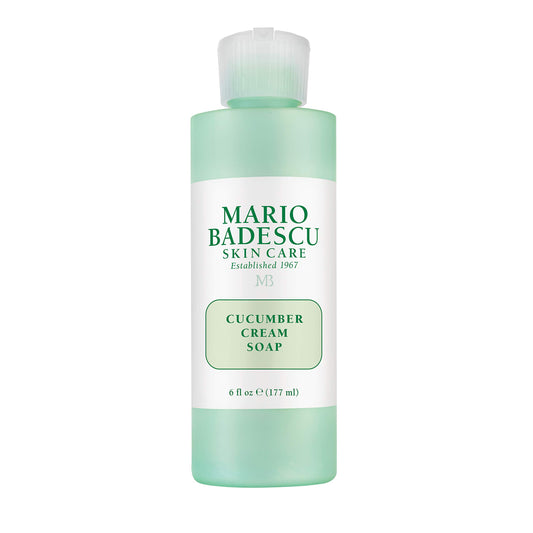 Mario Badescu Cucumber Cream Soap - Gentle, Creamy Facial Cleanser Infused with Vitamins and Minerals - Removes Light Makeup, Oil and Impurities - Face Wash Ideal for Combination or Dry Skin, 6 Fl Oz