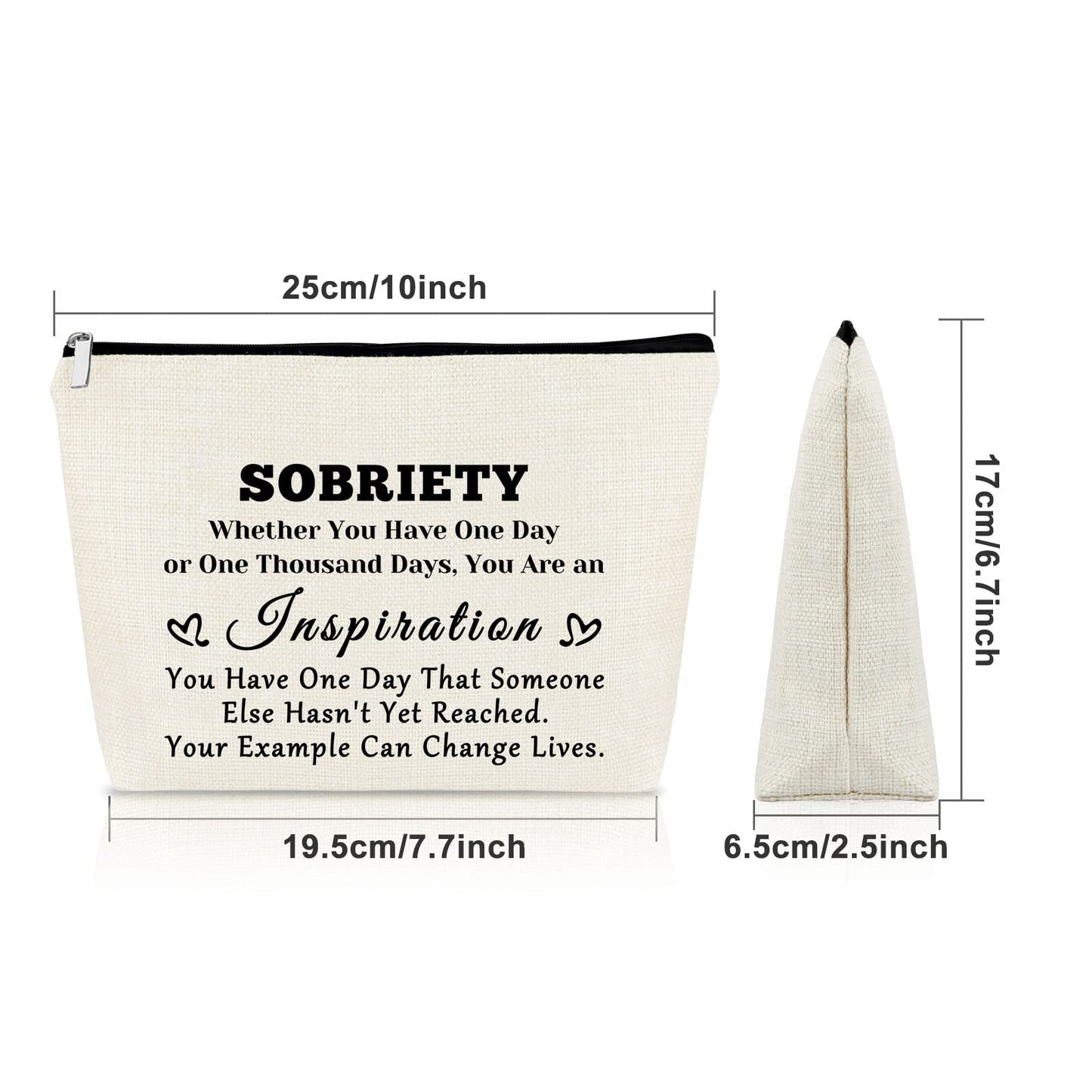 Sobriety Gift for Women Addiction Recovery Gifts Makeup Bag Encouragement Gift for Friend AA Gifts Cosmetic Bag Recovery Gift Alcoholics Anonymous Gift New Beginnings Gift Cosmetic Travel Pouch