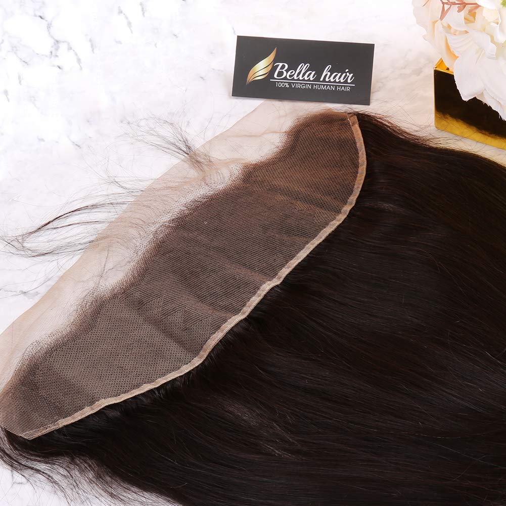 Bella Hair Ear to Ear 13x4 Lace Frontal Closure Straight with Baby Hair Natural Color Remy Virgin Human Hair Frontal 14inch