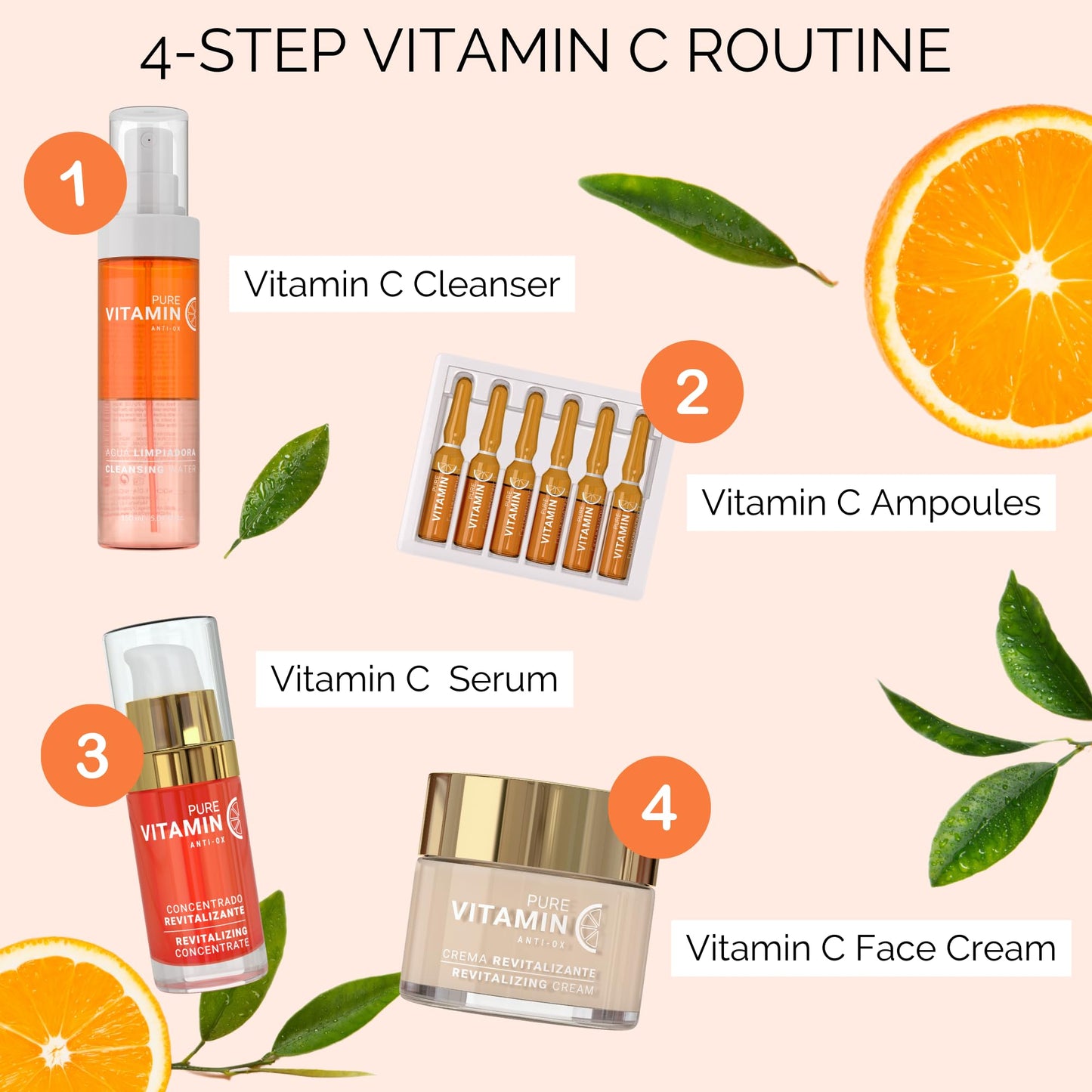 Noche Y Dia Cleansing and Moisturizing Vitamin C Bundle - Vitamin C Cleanser & Vitamin C Face Cream