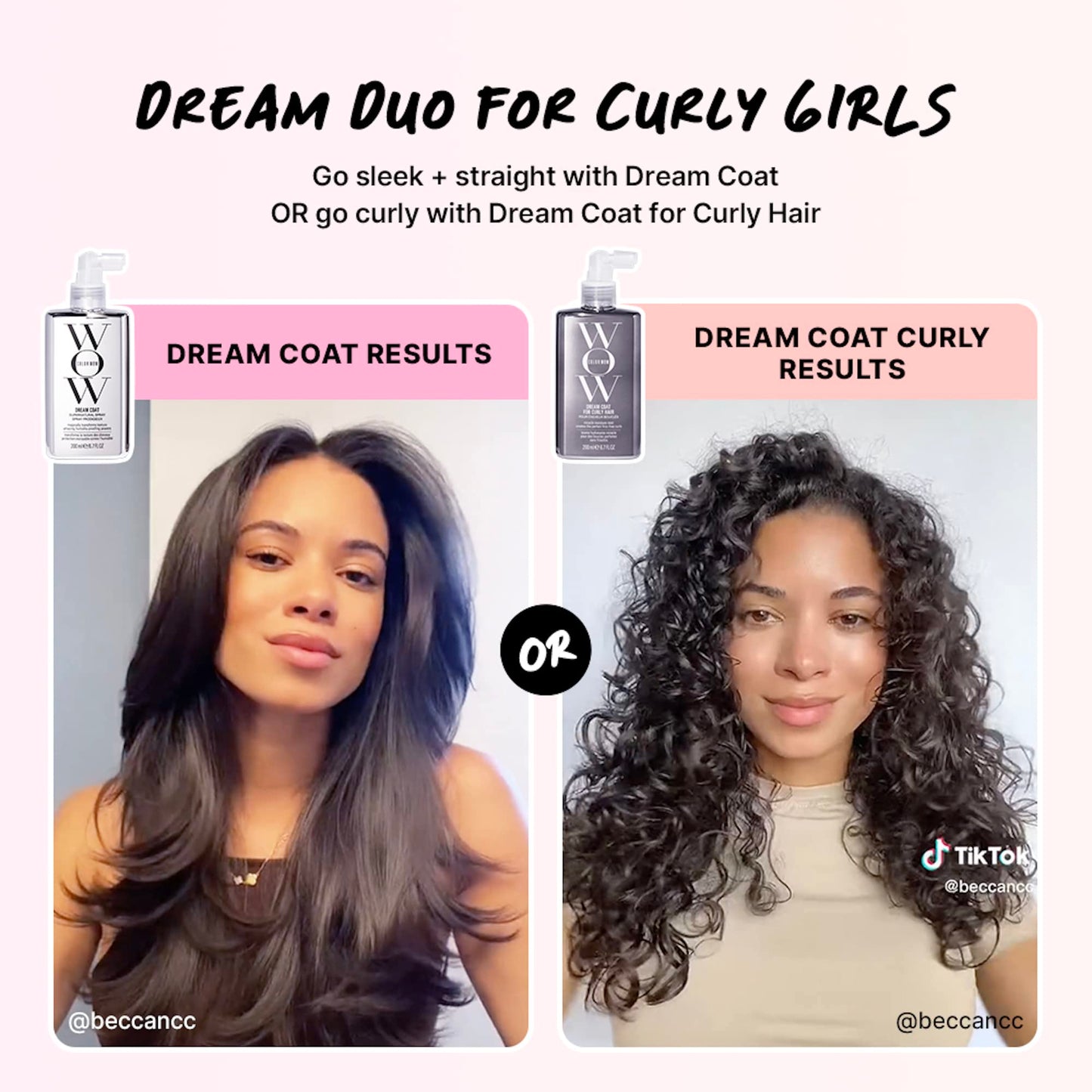 COLOR WOW Dream Duo for Curly Hair – Switch up your style from curly to straight and back again; advanced frizz control + heat protectants keep hair smooth, healthy and glossy.