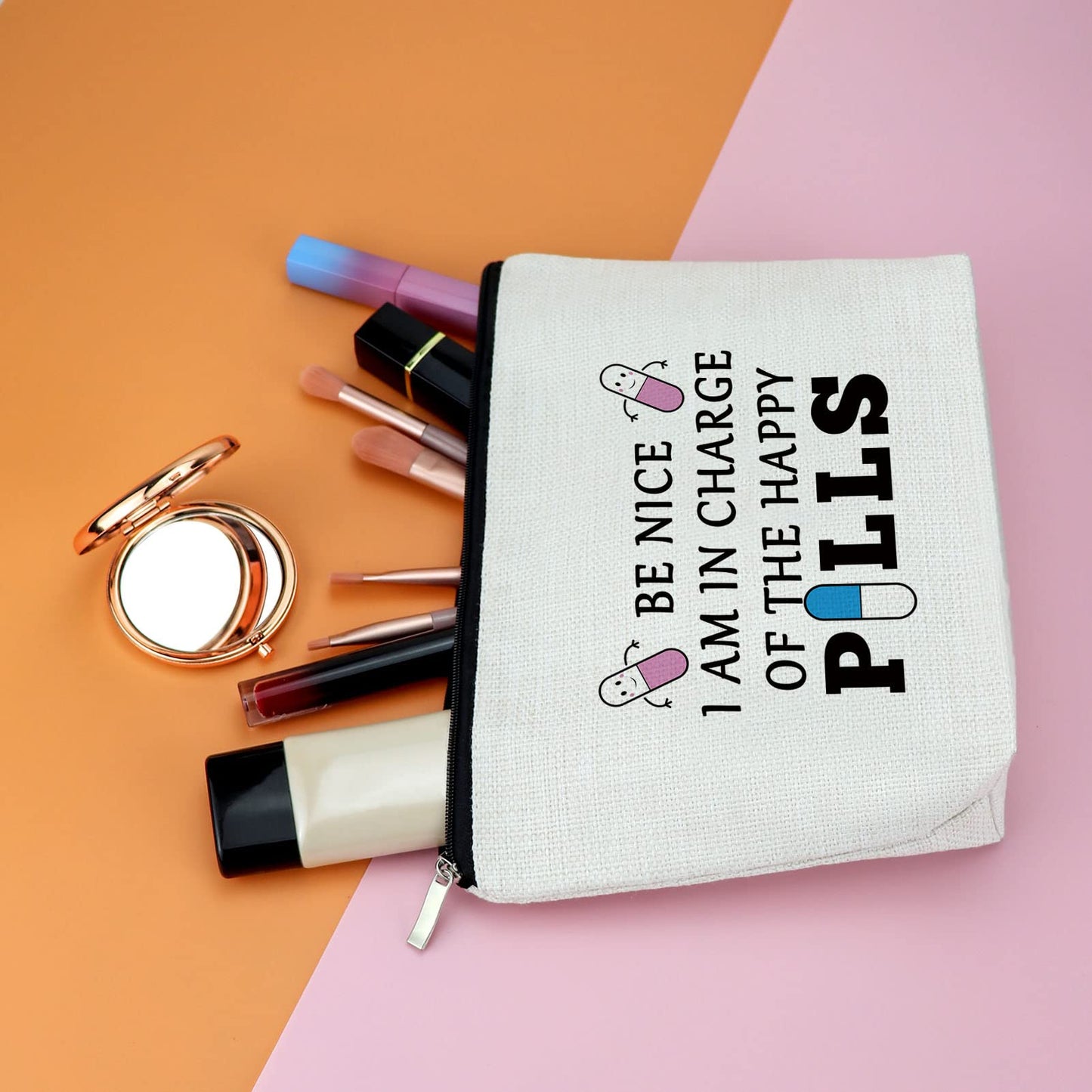 Pharmacy Technician Gifts for Women Makeup Bag Pharmacy School Graduation Gift for Student Birthday Christmas Gift Cosmetic Bag for Nurse Practitioner Nursing Student Appreciation Gift for Pharmacist