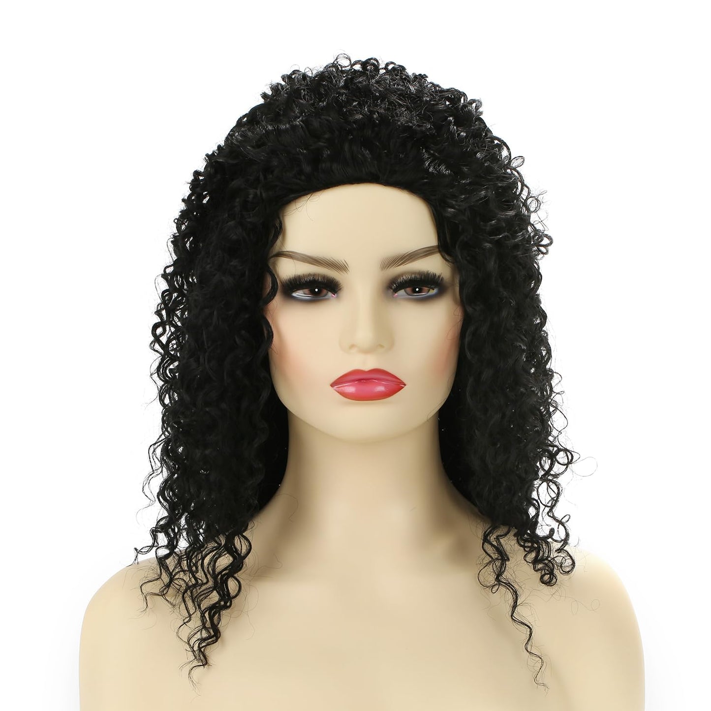 Michelle Young Quick Weave Synthetic Curly Half Wig for Black Women (#1B Natural Black)