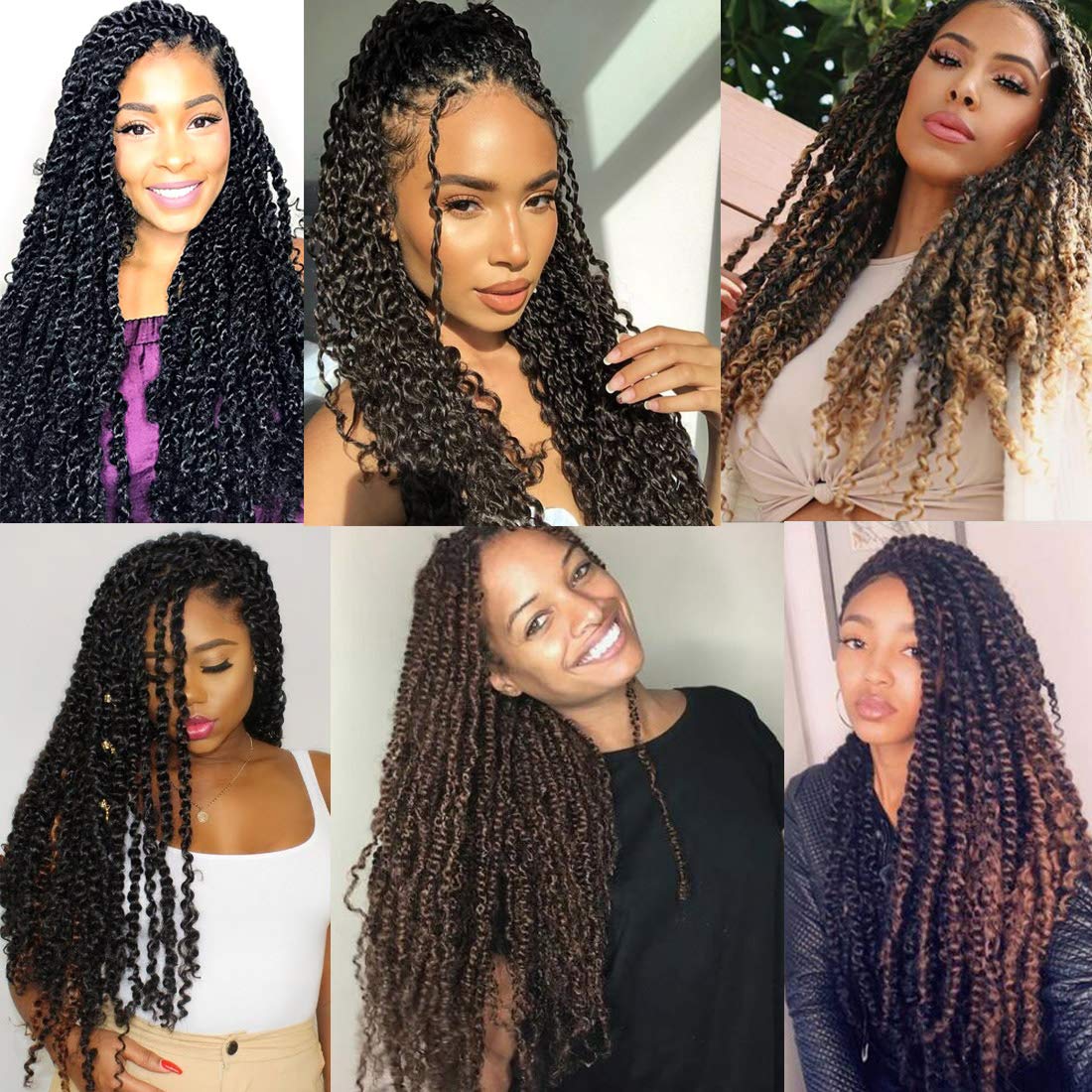 Passion Twist Hair 18 Inch Water Wave Crochet Hair for Women Curly Bohemian Braiding Hair Extensions Crochet Braids 6 Packs 2