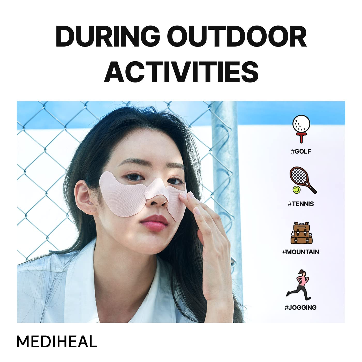 MEDIHEAL Golf Outdoor Triple Protection Sun Patch (4 Sets) for UV Care - Soothing Moisture Sun Patch for Sensitive Skin