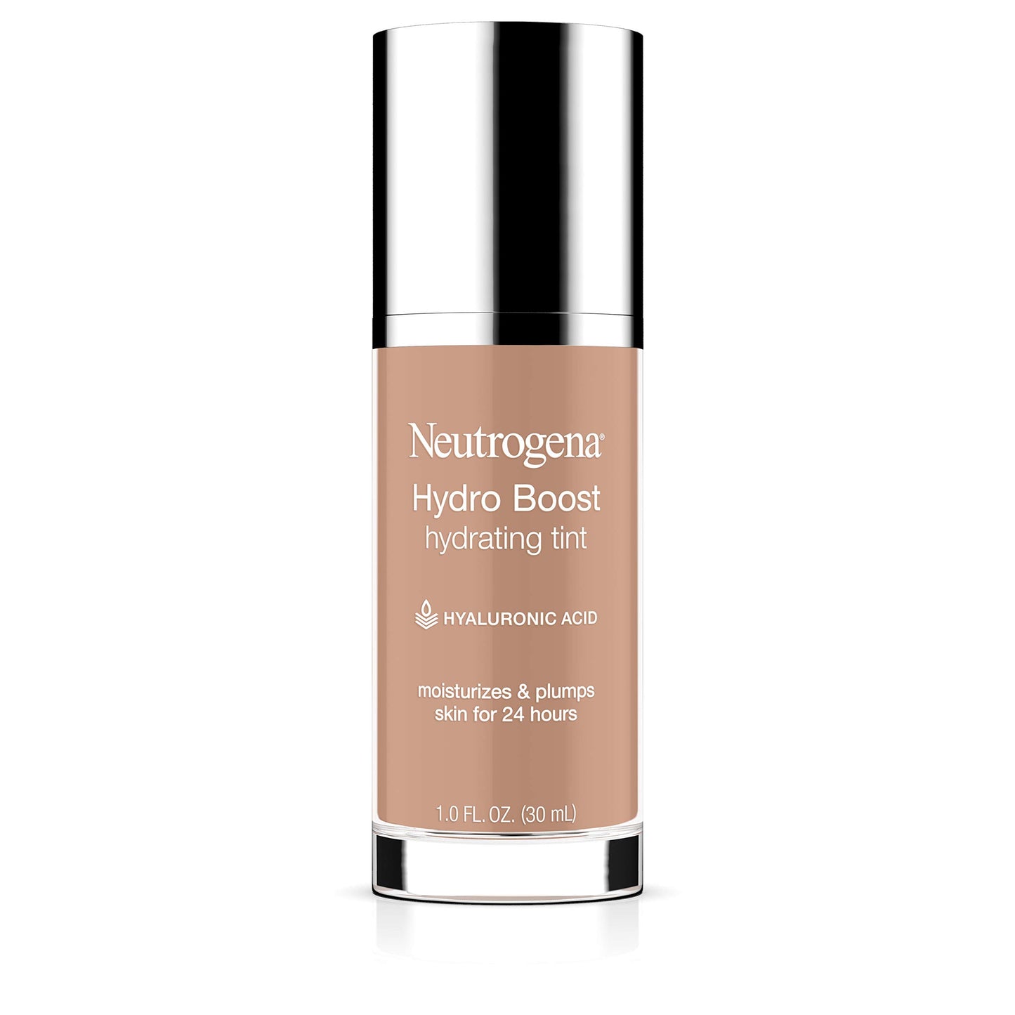 Neutrogena Hydro Boost Hydrating Tint with Hyaluronic Acid, Lightweight Water Gel Formula, Moisturizing, Oil-Free & Non-Comedogenic Liquid Foundation Makeup, 50 Soft Beige, 1.0 fl. oz