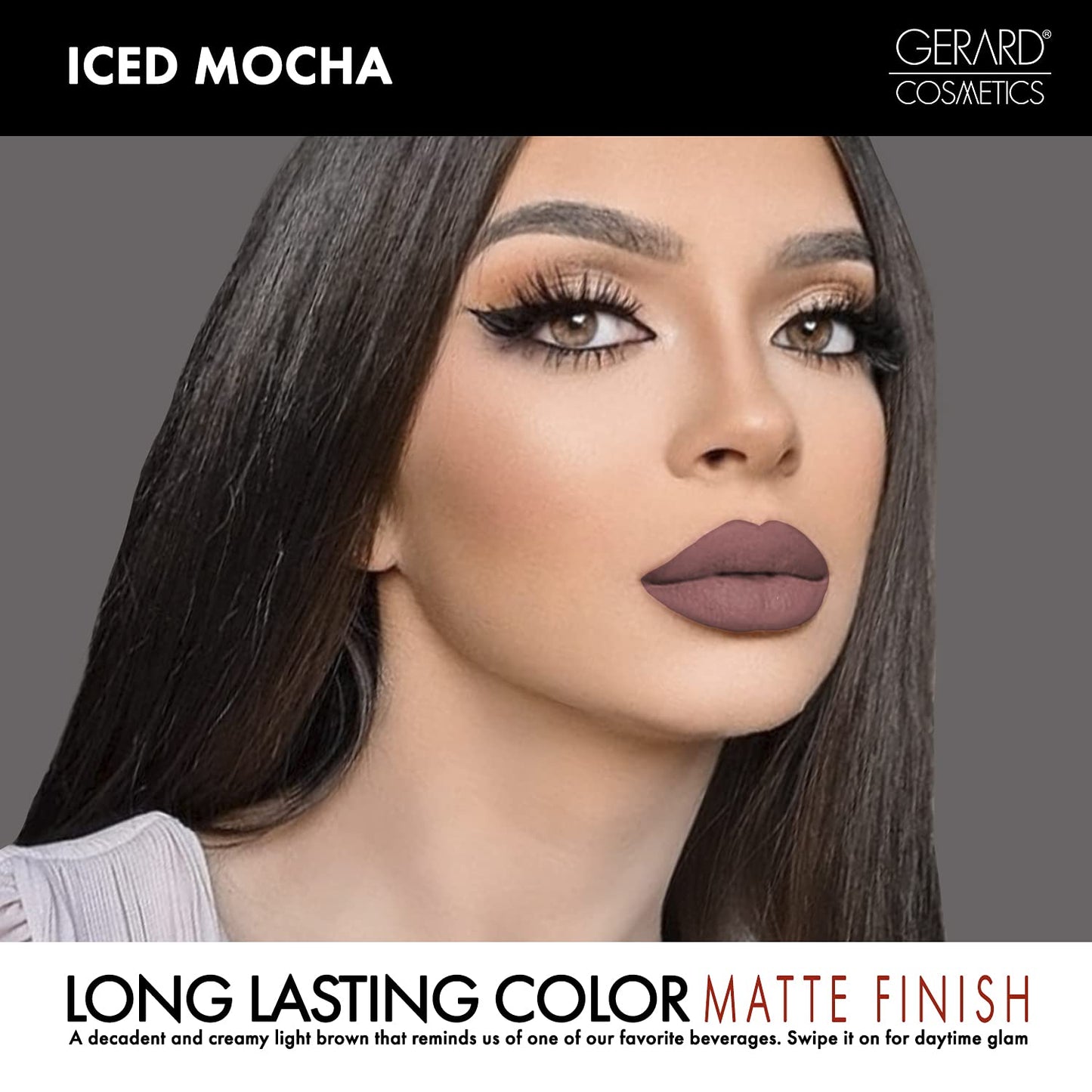 Gerard Cosmetics HydraMatte Liquid Lipstick Iced Mocha | Brown Lipstick with Matte Finish | Long Lasting and Non-Drying | Super Pigmented Fully Opaque Lip Color