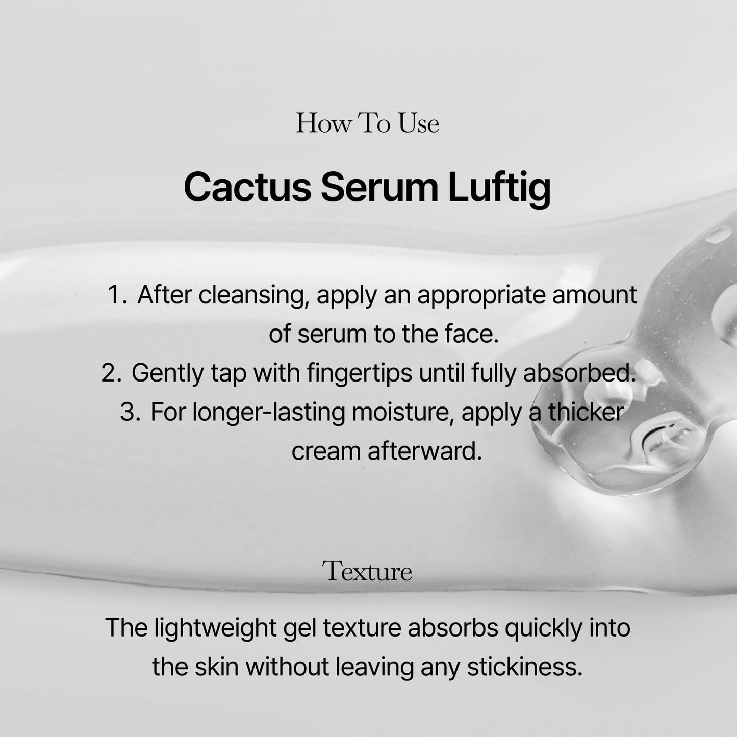 ODELOI Cactus Serum Luftig, Hydration and Moisture Retention for Dry and Sensitive Skin Types, Opuntia Ficus-Indica Extract, Hydrolyzed Hyaluronic Acid, Korean Skincare 1.69 fl.oz.