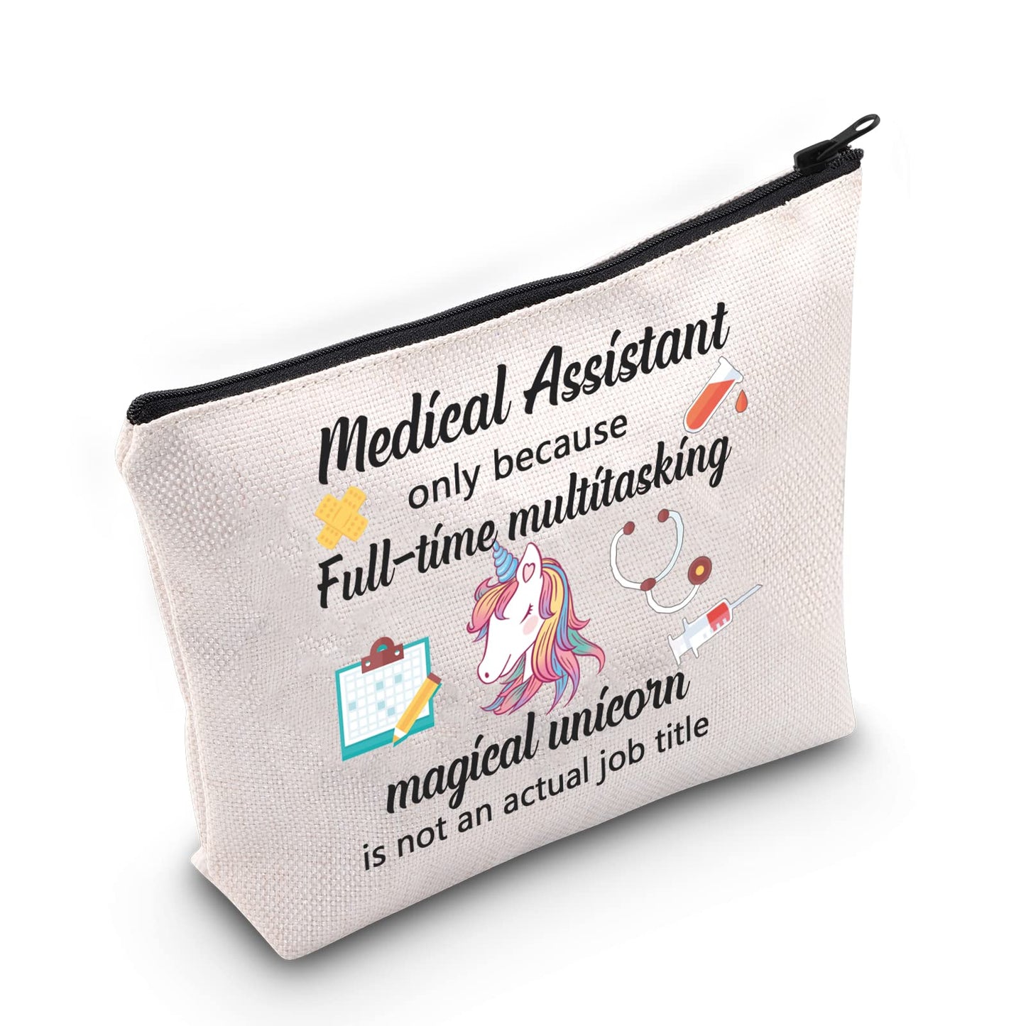 MBMSO Medical Assistant Makeup Bag MA Gift for Nurse Medical Assistant Graduation Gift Cosmetic Pouch Bag Unicorn Bag (Medical Assistant bag)