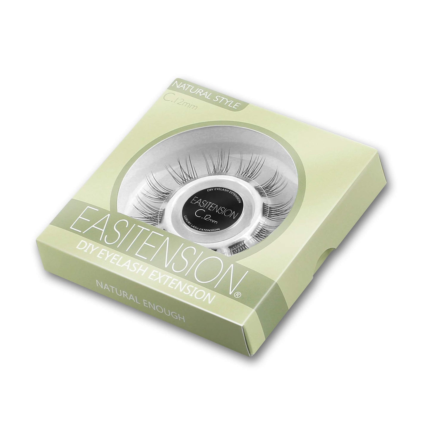 DIY Eyelash Extension, Glue Bonded Band Individual Lash 12 Clusters Natural Lashes Set, Home Eyelash Extension, C curl Lashes Pack (10MM-Natural)