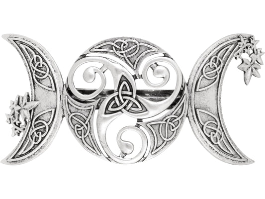 HAQUIL Triple Moon Celtic Knot Hair Clip Vintage Hollow Moon Hair Clip Barrette Jewelry for Women