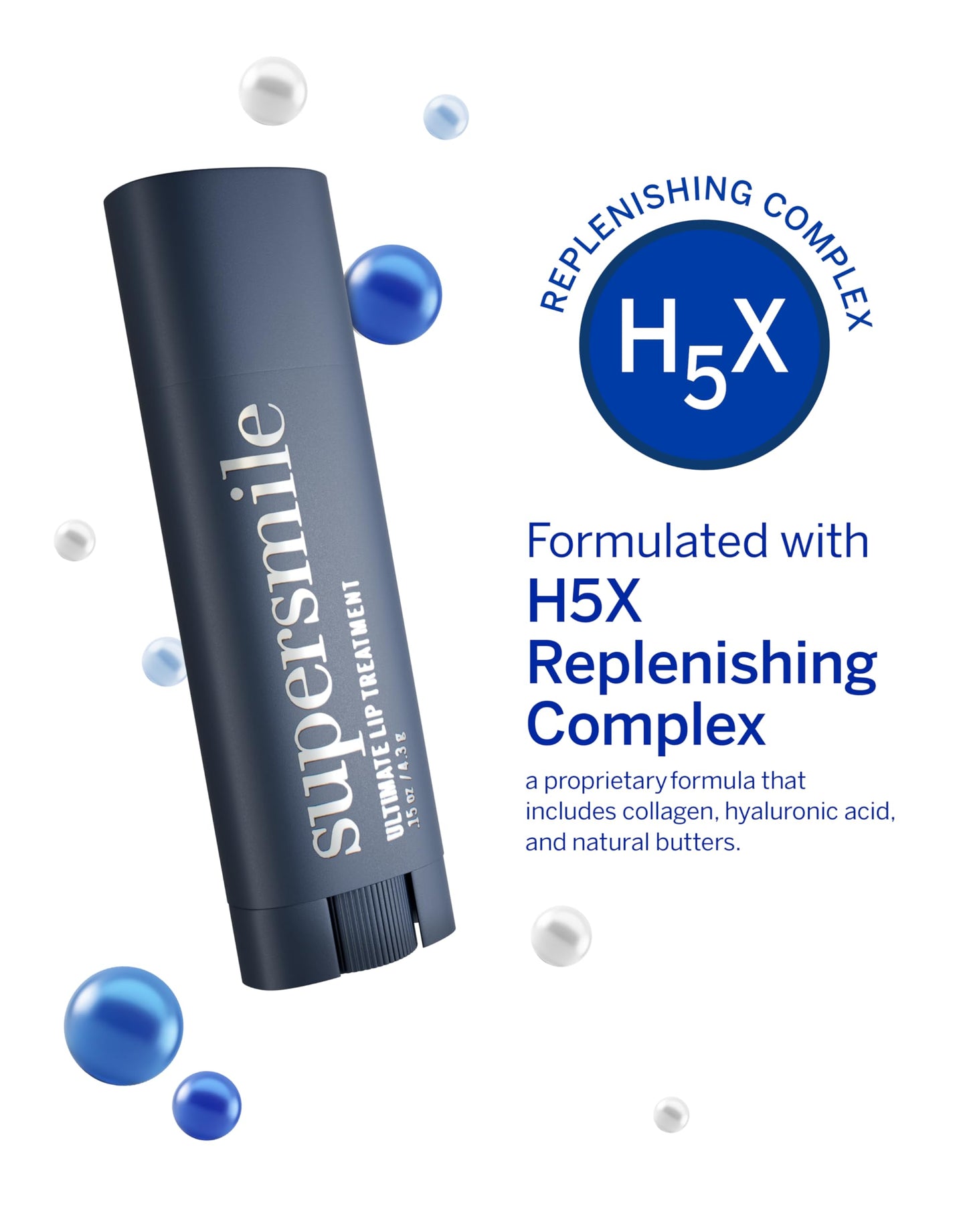 Supersmile Ultimate Lip Treatment - Healing Chapstick for Dry, Cracked Lips - Nourishing Lip Balm with Collagen & Shea Butter - Hydrating Lip Plumper & Soothing Lip Moisturizer