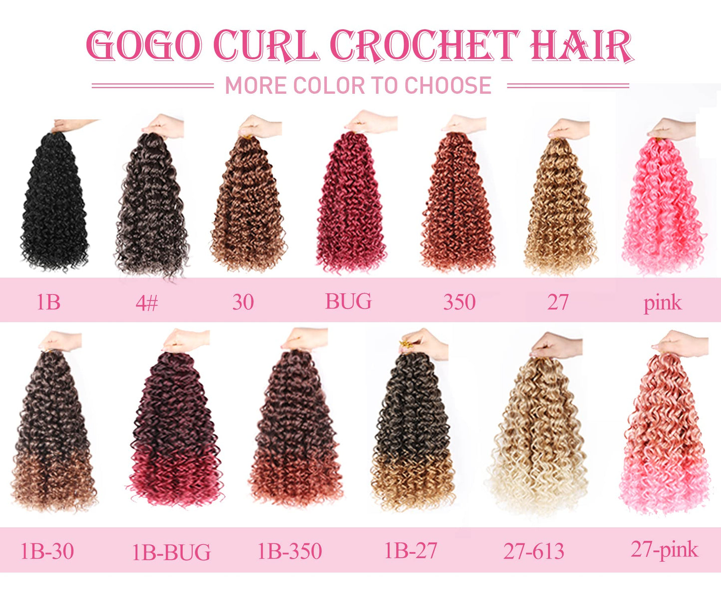 Gogo Curl Crochet Hair 8 Inch Short Curly Crochet Hair for Black Women Beach Curl Water Wave Curly Crochet Braids Hair, Deep Wave Synthetic Braiding Hair Extensions(8 inch P4/30)